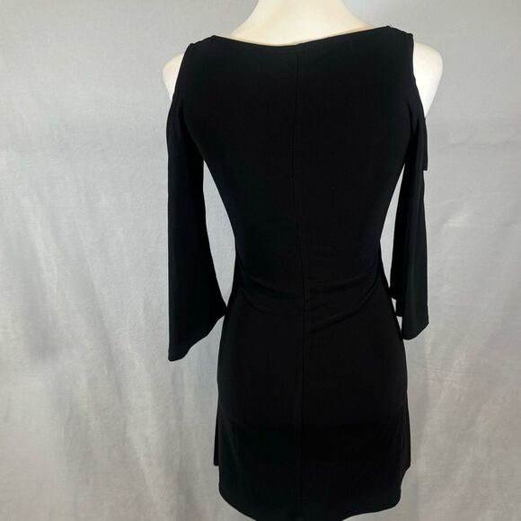 Nordstrom Jump Apparel Triasta Knit Cold Shoulder Black Dress Size XXS - Picture 4 of 6